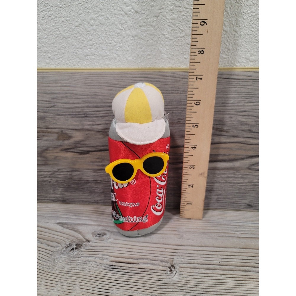 vintage 1997 coca cola bottle stuffed animals tag Can in shades 6 ins excellent